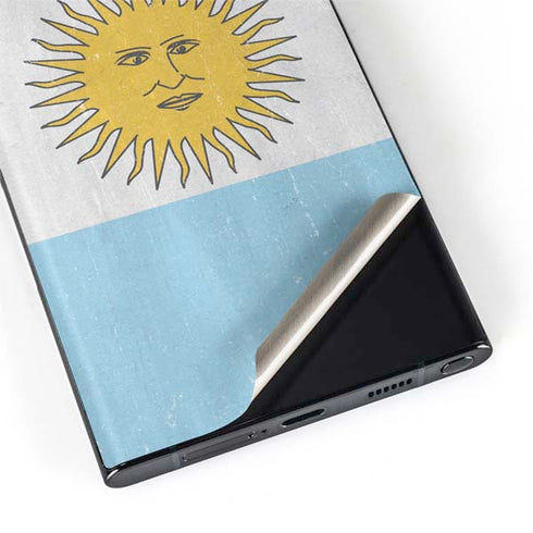 Argentina Flag Distressed Galaxy S22 Ultra Skin